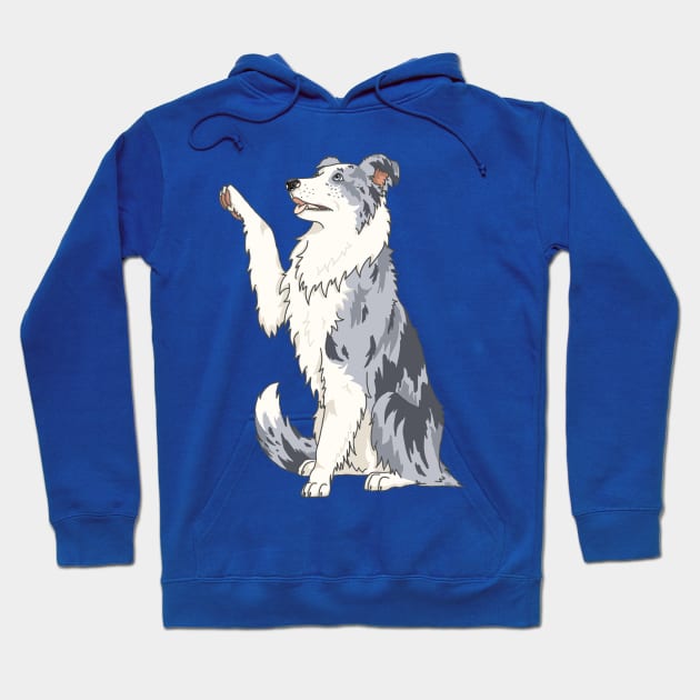 Blue merle border collie Hoodie by The Christmas Lady